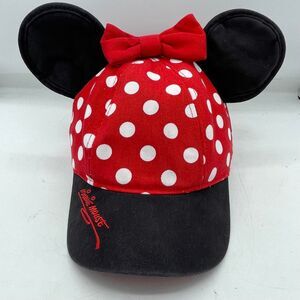 Disney Minnie Mouse red with white polka dots baseball cap hat